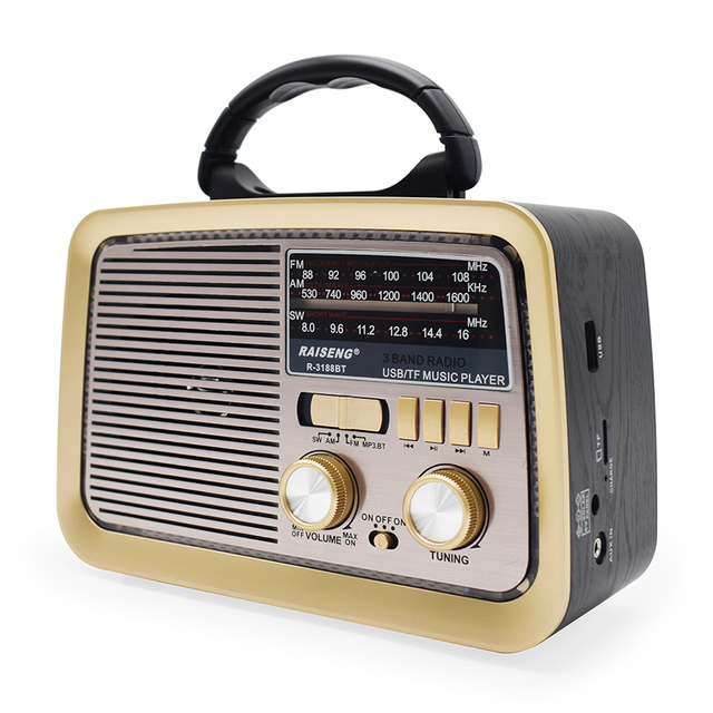 Wholesaler Factory Direct Sales Portable Fm/Am/Sw 3 Band Retro Radios With BT