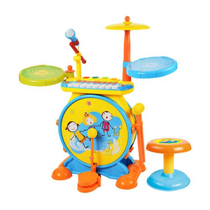 ชุดกลองของ<span class=keywords><strong>เล่น</strong></span>แจ๊สการ์ตูนไฟฟ้าสีสันสดใสสำหรับเด็กเครื่องดนตรีพลาสติกน่ารักประกอบด้วย<span class=keywords><strong>คีย์บอร์ด</strong></span>เปียโนกีตาร์เพื่อการศึกษา - Product Image 1