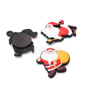 Aimant de réfrigérateur en PVC 3D personnalisé en forme de bonhomme de neige ou de Père Noël pour Noël - Aimant de réfrigérateur en PVC souple réutilisable à aimant puissant - Product Image 5