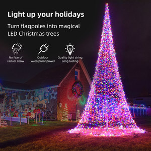 Đèn LED trang trí cột cờ nhiều màu sắc lãng mạn, cây thông Noel ngoài trời, đồ trang trí Giáng sinh cho cây thông và đường phố công cộng - Product Image 2