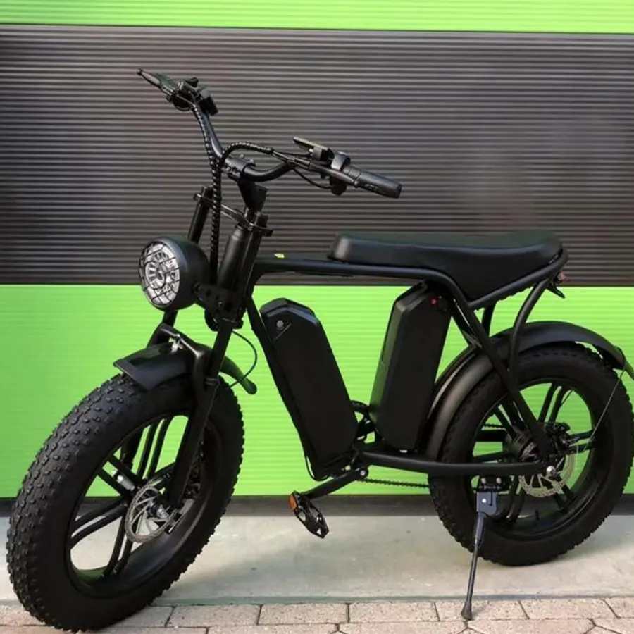 OUXI-Bicicleta Eléctrica V8 para todo terreno, con doble batería, dos baterías, Motor de 1000w, neumático ancho, UE