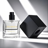 BAIDE Flacons de parfum en verre de niche de 50 ml de haute qualité au design simple avec couvercle en bois