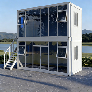 Maison <span class=keywords><strong>mobile</strong></span> conteneurisée de construction temporaire en acier coloré et verre, bureau habitable, maison intégrée détachable, assemblage modulaire - Product Image 5