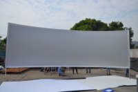 Écran de projection incurvé ultra-large sur mesure de qualité supérieure, cadre fixe, 16:9 HD 8K 3D, alliage d'aluminium, haute résistance à la lumière, home cinéma de luxe