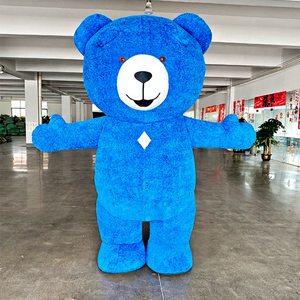 Trang phục mascot gấu bông bơm hơi màu xanh dương mới năm <span class=keywords><strong>2026</strong></span>, dễ thương và hài hước, kiểu hoạt hình, dùng để đóng vai, hóa trang - Product Image 1