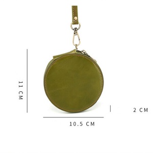 Hot Selling Women's Cute Mini Wallet Customizable Genuine Leather <b>Zip</b> Round Pocket Change <b>Pouch</b> Coin Purse - Product Image 6