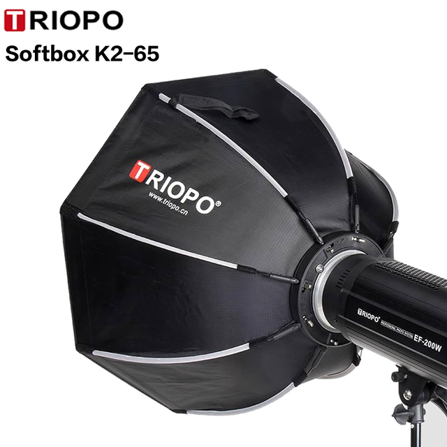 Triopo Softbox K2 65cm Quickly Release Bowen Mount Octogon Softbox Outdoor Softbox for Flash