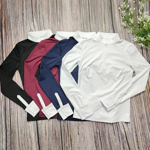 Hauts d'équitation en tissu perforé respirant pour femmes, sous-vêtement équestre, vêtements d'équitation, t-shirt, chemise de concours - Product Image 6