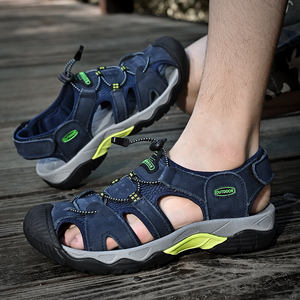 รองเท้าแตะหนังแท้สำหรับผู้ชาย ไซส์ใหญ่ ดีไซน์เนอร์ สำหรับฤดูร้อน เหมาะสำหรับใส่เที่ยวชายหาด - Product Image 6