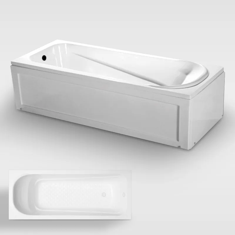 fiber bathtub with two sided apron and stainless steel framework for adults