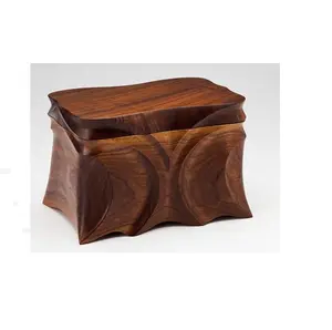 Urna de cremación de madera con forma rectangular, urnas de madera hechas a mano con nuevo aspecto para cenizas, último estilo, diseño personalizado para mascotas - Product Image 1