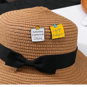 Spilla in metallo con scritta in inglese, stile cartone animato, simpatica, per abbigliamento, astucci, cappelli e accessori. Colleziona la spilla in inglese di oggi. - Product Image 4