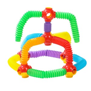 Early Educational DIY Building <b>Block</b> Set Colorful for Tube Stretch <b>Plastic</b> Corrugated Decompression Vent Telescopic Toy for Kids - Product Image 6
