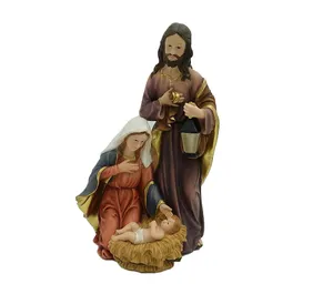 Top Grace European Style Home Decoration Saint Joseph Statue Small Decoration Resin Antique Holy Family Statue