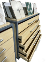Étagère d'exposition de petits échantillons de tiroirs combinés personnalisés, support en pierre de quartz, carrelage en céramique, mosaïque, marbre, métal pour salle d'exposition