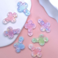 Cabujones de Resina Planos con Diseño de Cruz Colorida para Decoración de Teléfonos, Manualidades, Joyería y Scrapbooking