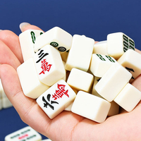Juego de Mahjong Mini Personalizado en Caja, Fácil de Transportar, Fichas de Mahjong Portátiles de Tamaño Mini, Uso Doméstico, Juego con Fichas Mezcladas a Mano