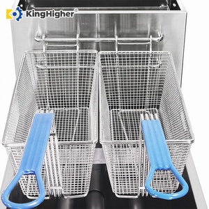 Friteuse professionnelle à gaz en acier inoxydable, grande capacité, double panier, pour poulet et frites, équipement de restaurant - Product Image 3