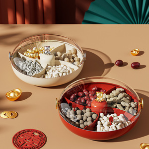 Plateau à fruits rond avec couvercle magnétique pour le rangement des collations lors de fêtes, utilisation en cuisine - Product Image 2