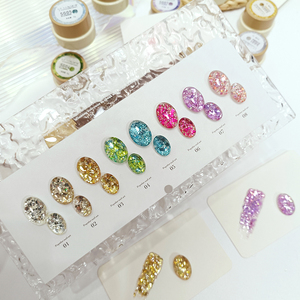 AILANUO New Spring Pastel Cat Eye Gel Color Non Toxic Shiny Glitter Glass Bead Ice Jelly Crystal Cat Eye <b>Nail</b> Art Gel Polish - Product Image 4