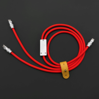 Nouveau câble de données en silicone 2-en-1 Type-C vers Type-C avec blindage tressé, charge rapide 3A pour appareils iPhone et Android