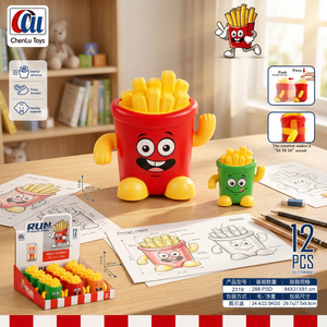 Jeu de puzzle interactif de table en plastique amusant pour enfants de 2 à 4 ans, avec presse à frites et jouet en forme de collation - Product Image 2