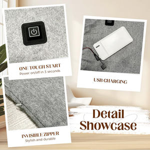 Manta Térmica Portátil <span class=keywords><strong>de</strong></span> Fábrica para Exteriores, Chal Calefactable, Lavable, para Adultos, Invierno, Plegable, <span class=keywords><strong>de</strong></span> Franela, Eléctrica - Product Image 4