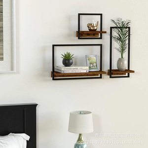 Wooden <b>Wall</b> <b>Mounted</b> <b>Shelf</b> Rectangle 1 Tier Living Room Storage Multipurpose Freestanding - Product Image 4