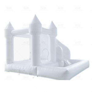 Đám Cưới <span class=keywords><strong>Bouncy</strong></span> Kid Mini Nhảy Combo Inflatable Trắng Nhà Bị Trả Lại Với Bóng Pit Trượt Đồng Bằng Lâu Đài Cho Đảng Tổ Chức Sự Kiện - Product Image 1