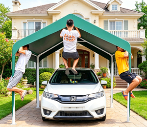 Abri de <span class=keywords><strong>voiture</strong></span> robuste résistant au vent, auvent de <span class=keywords><strong>garage</strong></span> extérieur protégé contre les UV, abri de stationnement en métal personnalisé - Product Image 1