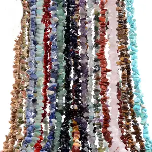 Unregelmäßige Freiform Chip Kies Perlen Naturstein Amethyste Tigerauge Perlen für Schmuck herstellung Halskette 16 Zoll