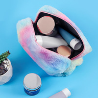 Sacs de maquillage avec Logo personnalisé mignon arc-en-ciel Tie Dye, pochette d'organisation de beauté