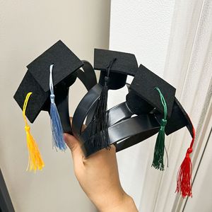 قبعة تخرج صغيرة من سولبوب لحفلات التخرج، مشبك شعر على شكل قبعة الدكتوراه، عصابة رأس للكبار والأطفال لمرحلة رياض الأطفال والكلية - Product Image 4