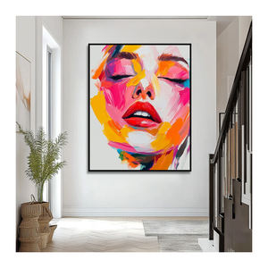 <span class=keywords><strong>Pop</strong></span> <span class=keywords><strong>Art</strong></span> fait à la main 3D femmes <span class=keywords><strong>visage</strong></span> mur <span class=keywords><strong>Art</strong></span> Style moderne toile peintures coloré 3D femmes <span class=keywords><strong>visage</strong></span> Portrait huile sur toile décor à la maison - Product Image 1