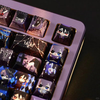 Personality Black But-ler Theme Keycaps Cherry/M-OA Profile PBT Dye Sublimation for Mx Switch 64/68/104/108 Mechanical Keyboard