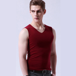 <strong>Mens</strong> Ice Silk Bottoming Shirt V-Neck <strong>Sports</strong> Stretch Seamless <strong>Vest</strong> - Product Image 6