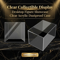 Vitrine de présentation en acrylique transparent sur mesure, épaisseur 5 mm, avec étagère métallique, montage facile pour figurines, bijoux et décoration intérieure