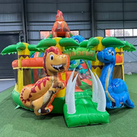 Château gonflable dinosaure en PVC avec toboggan pour enfants et adultes, jeu intérieur/extérieur