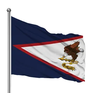 อเมริกันซามัวธงประเทศ3X5ฟุตคุณภาพสูงเย็บคู่กับสอง GrommentsOutdoor Flying 100% โพลีเอสเตอร์