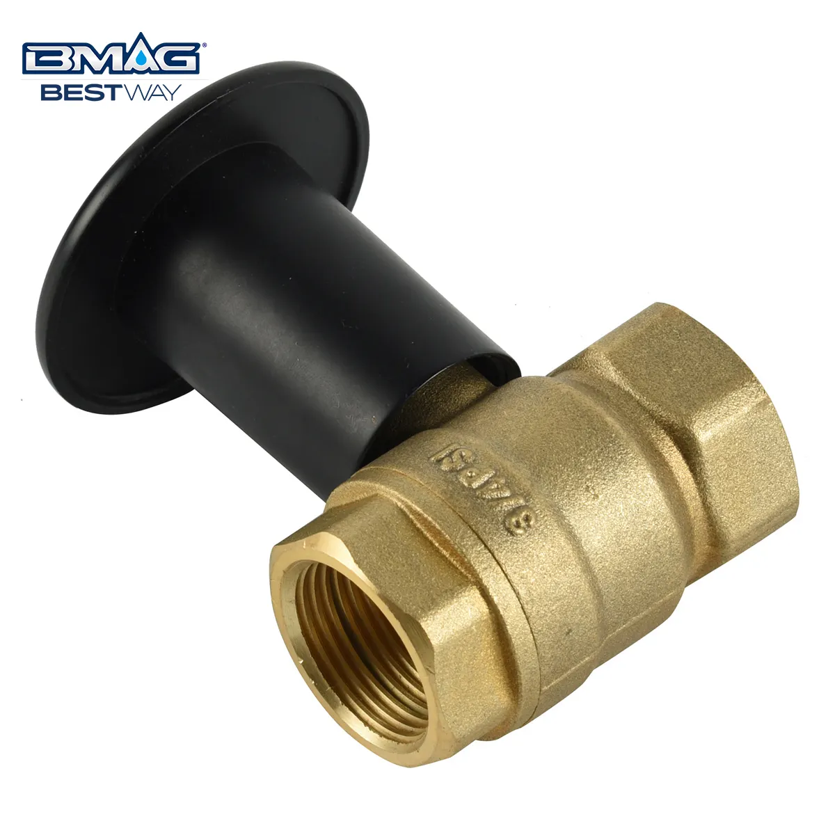 BWVA brass gas log lighter valve with black nickel plated sleeve