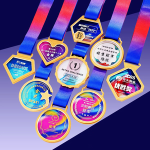 2026 年新款金银铜奖牌定制 UV 印花圆形奖牌玻璃奖杯儿童运动奖杯 - Product Image 2