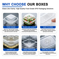 Recipiente de plástico transparente para alimentos a prueba de manipulaciones, caja de puntilla para ensalada, pastel para galletas, fruta, embalaje de plástico desechable con concha