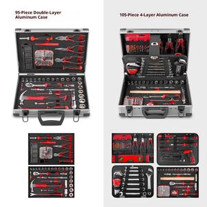 Cordless Drill Hardware Kit OEM 1-Year Warranty Carbon Steel Industrial Use Hand Wrench Set Box 95-piece Set