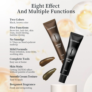 ICONSIGN Gel Sourcils <span class=keywords><strong>Noir</strong></span> Brun Café Teinture <span class=keywords><strong>Cils</strong></span> Imperméable Teinture Peau Henné Kit Teinture Sourcils - Product Image 2