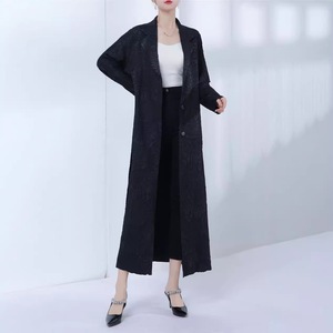 Abrigo Floral plisado Miyake con patrón de encaje Balt Personalizar Abaya Luxuiry Large <span class=keywords><strong>Max</strong></span> Chaqueta larga elegante de cuello ancho para mujer - Product Image 6