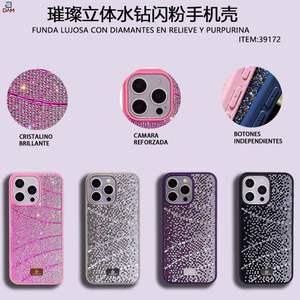 Custodia di Lusso per iPhone 12/12 Pro con Diamanti in Rilievo e Glitter - Product Image 3
