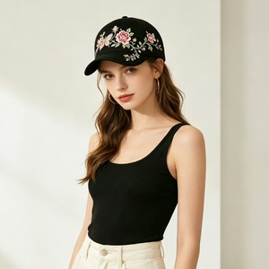 Casquette de baseball originale au design indépendant, ornée de feuilles en cristal et de strass, motif papillon gothique rétro, 5 panneaux en tissu Oxford - Product Image 4