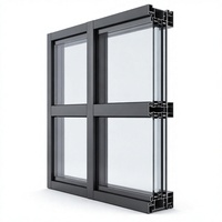 Système de mur-rideau unitaire haut de gamme, panneau de façade en aluminium avec rupture de pont thermique, double vitrage, cadre structurel pour bâtiment