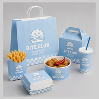Boîte en papier jetable personnalisée avec logo pour emballage alimentaire (cheeseburger, poulet frit, frites) – Fabricant de contenants à emporter pour marques de restauration rapide et décontractée