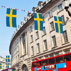 ธงชาติสวีเดนขนาด 3x5 ฟุต ทำจากผ้าโพลีเอสเตอร์ พร้อมห่วงทองเหลืองสองวง สำหรับแขวนผนัง ตกแต่งภายนอกและภายในอาคาร - Product Image 4